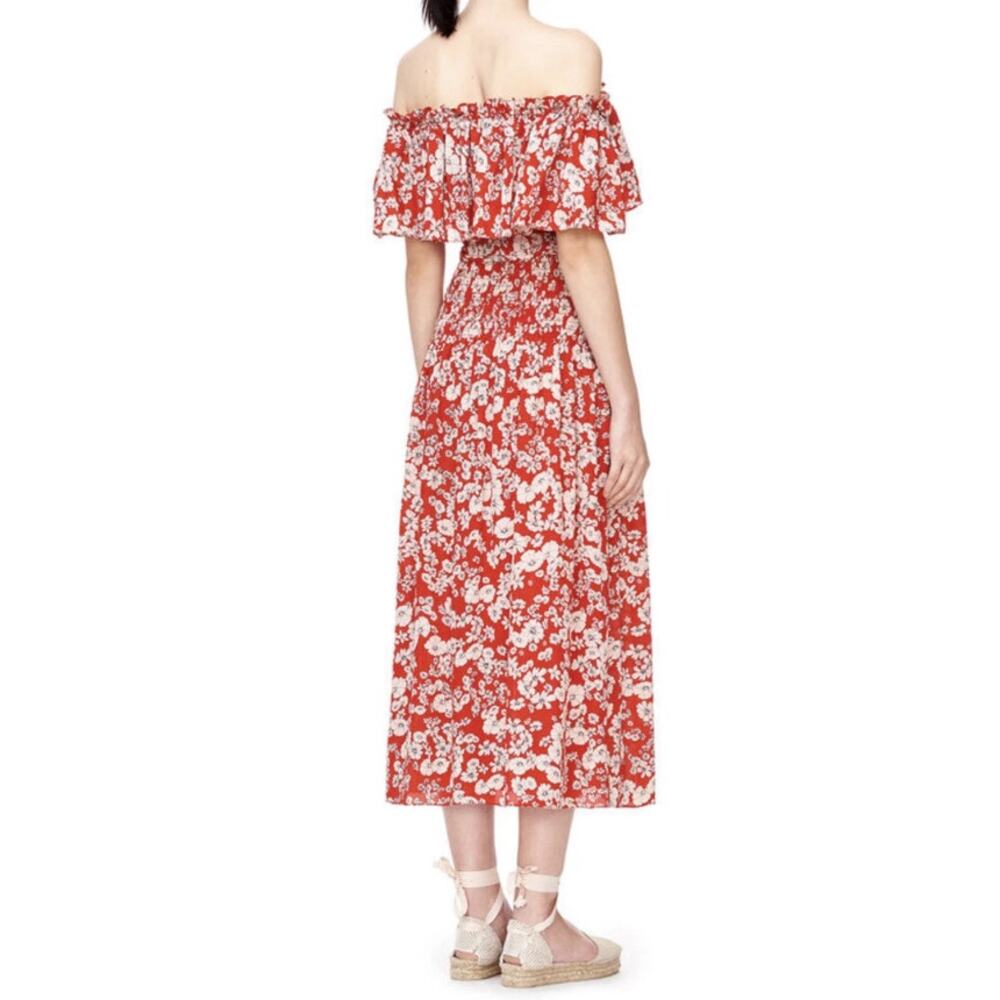 Rebecca Taylor 100% Silk Red Floral Dress Size 2 - Picture 3 of 10